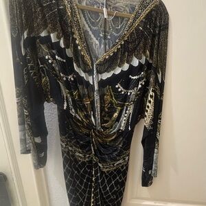 Camilla Black and Gold Long Sleeve Dress